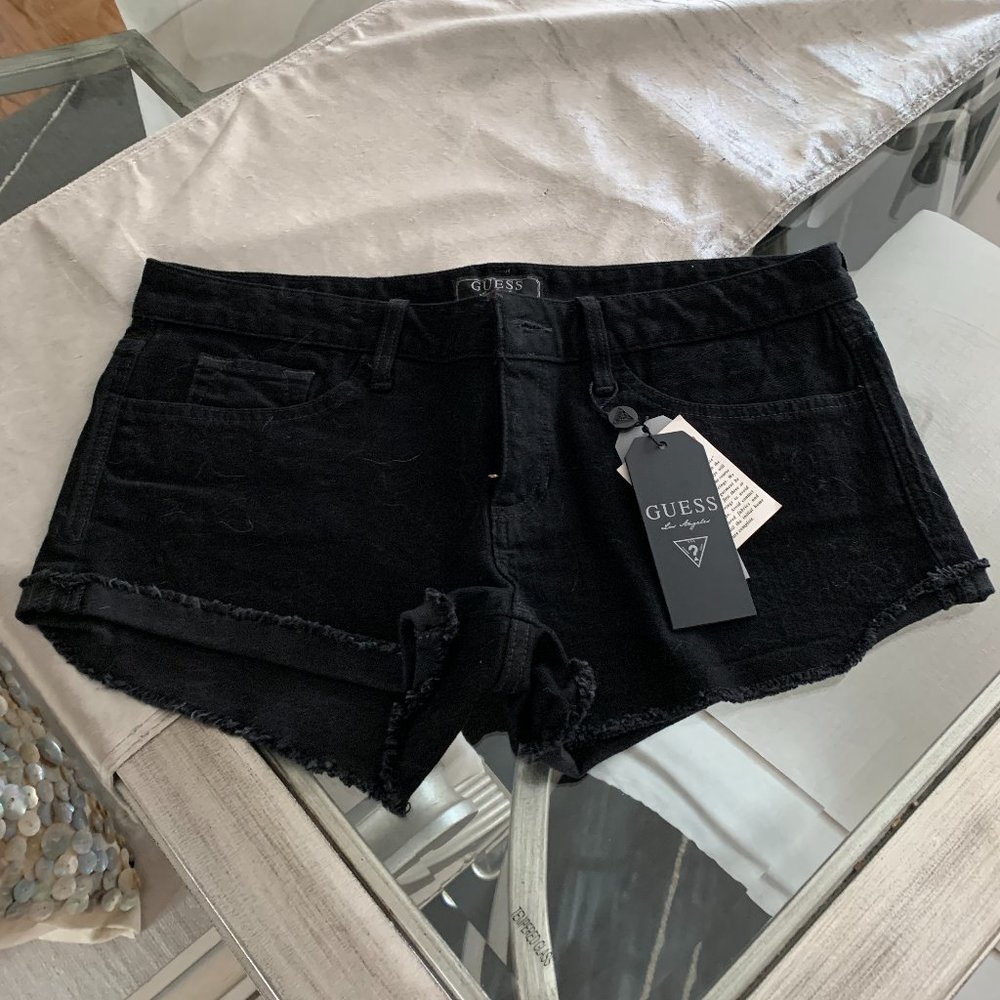 Guess Black Denim "Cut Off" Shorts NWT